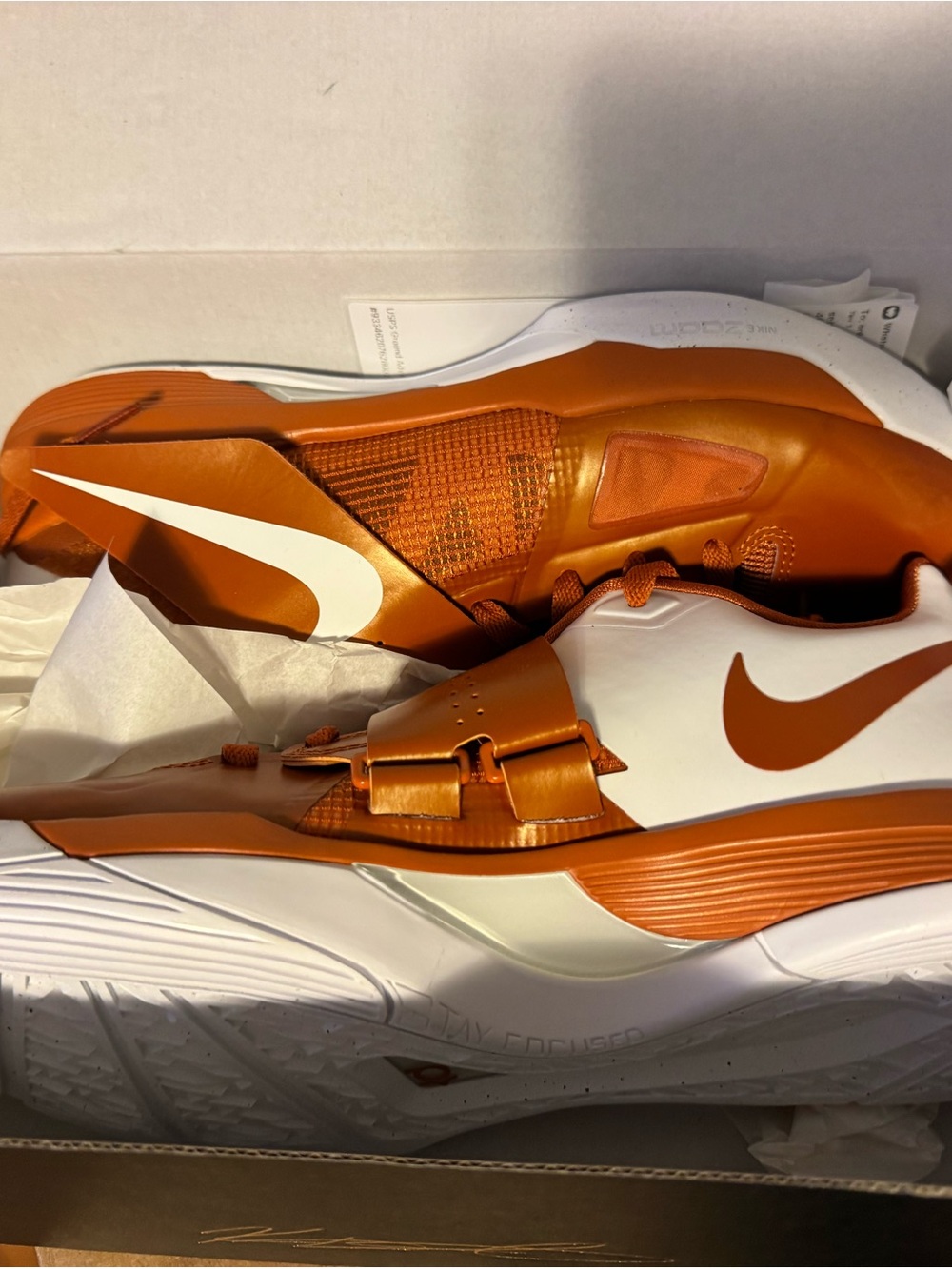 Nike Men’s Orange and White Athletic Training Shoes